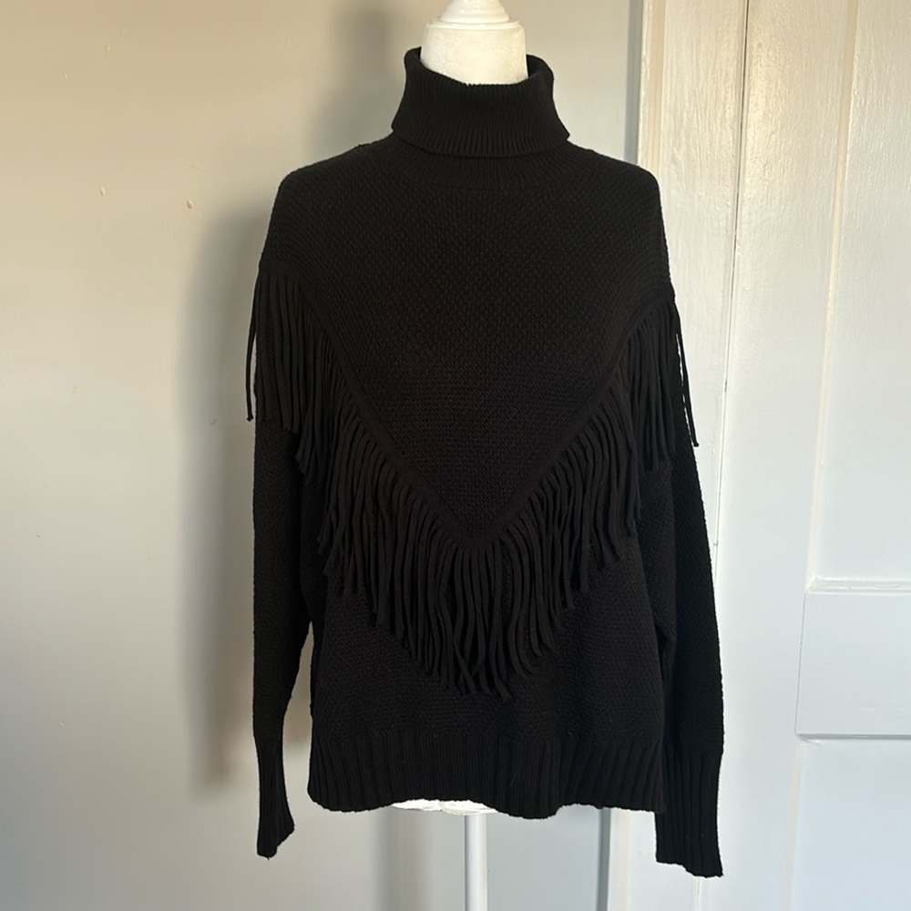Philosophy fringe turtleneck sweater